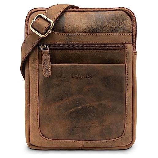 Borsa Pelle Uomo Sunvp Borsa Messenger In Vera Pelle - Stile Vintage Per Uomo, Pratica Ed Elegante Cartella A Tracolla Vintage - Foto 9