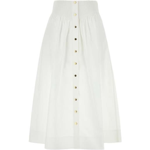 Tory Burch gonna lunga in popeline - bianco