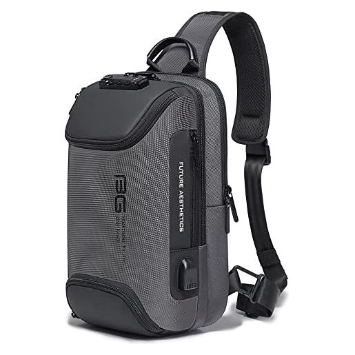 BANGE, borsa a tracolla da uomo, impermeabile, da portare sul petto o sulla spalla, with lock, zaini sling