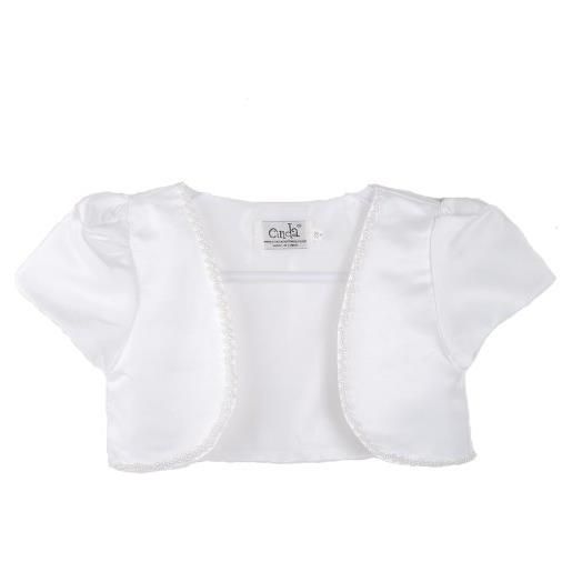 Cinda bolero di raso per ragazze bianco 7-8 anni