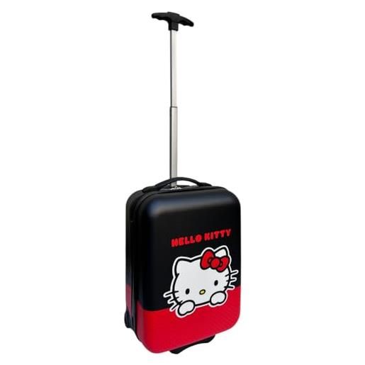 CARTOON trolley da viaggio hello kitty in abs per bambini valigia 40 x 18 x 29 cm con due ruote e manico allungabile