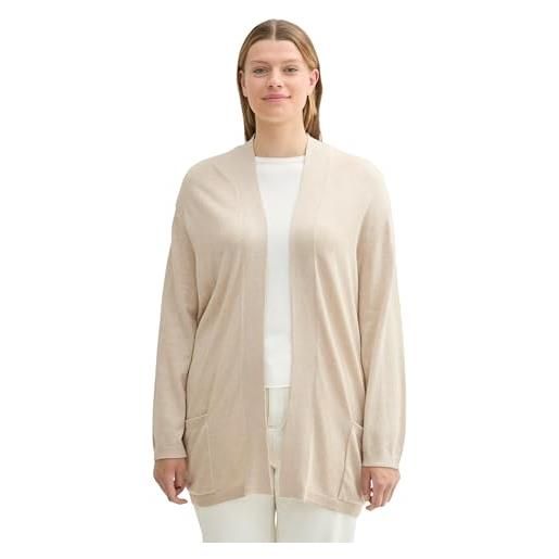TOM TAILOR 1044773 cardigan plus size, 10619-preppy jean blue, 46 donna