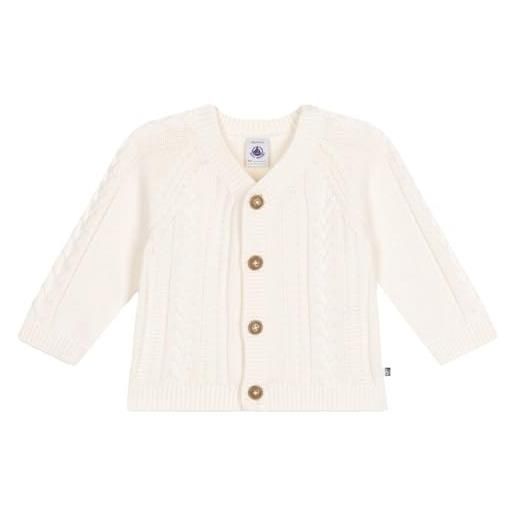 Petit Bateau a0ay2 maglione cardigan, bianco, 18 mesi bimbo