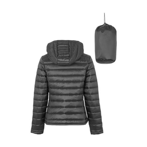 Losan pda parka tascabile da donna con cappuccio (l, nero)