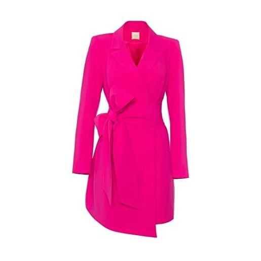 Swing Fashion rocky | rosa mini donna elegante festivo festa sera | abiti da sposa | abito corto vestito | sexy | scollo a v | manica lunga 40