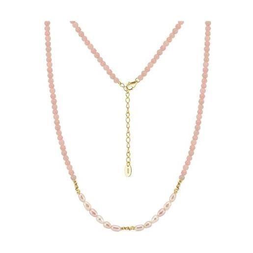 Girocollo in argento placcato oro rosa con angelo