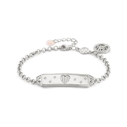 Nomination® - bracciale donna charm cuore, collezione talismani in argento 925 e quarzo rosa, incisione nella mia vita ci sia. . , 15,50-19 cm, regalo donna, confezione originale