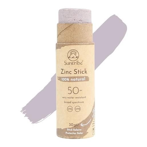 Suntribe stick solare naturale minerale zinco fps 30 Suntribe - 30 g, tinto, biologico - 100% naturale, sicuro i coralli, filtro uv minerale - molto resistente all'acqua - vincitore beauty shortlist awards