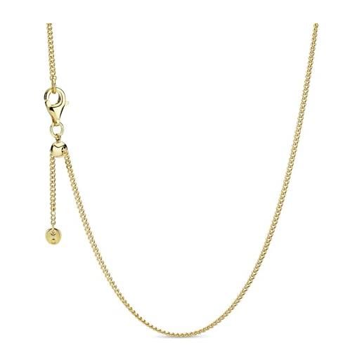 PANDORA icons collana placcata in oro 14k con chiusura scorrevole, 60