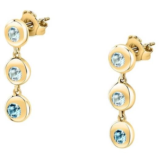 Morellato - orecchini donna in argento 925 riciclati oro ciondoli collezione tesori eterni - saxn18, argento, topazio