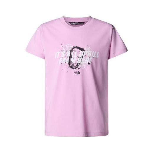 THE NORTH FACE nf0a8axf6fi g graphic relaxed s/s tee t-shirt unisex bambino cyber pink taglia s