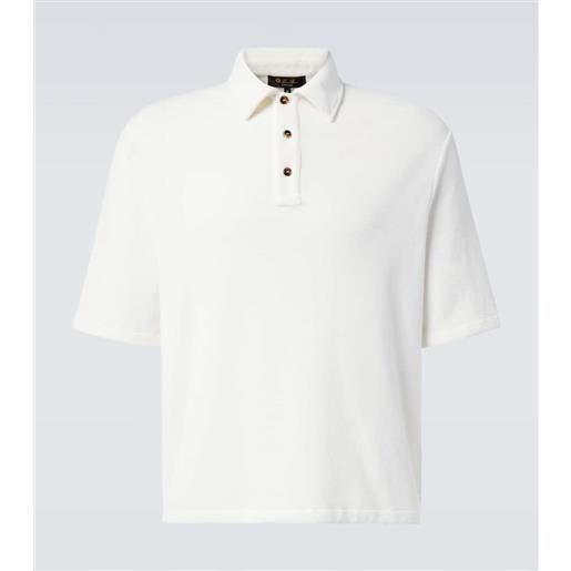 Loro Piana polo murano in velour di cotone e seta