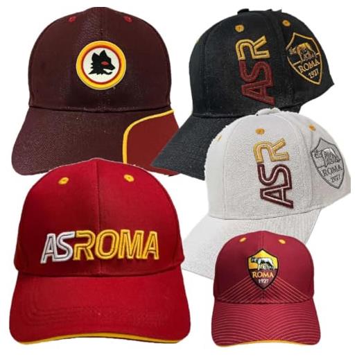 3R SPORT SRL cappello baseball roma calcio | cappellino con visiera ricamato | tifosi giallorossi ps 08720