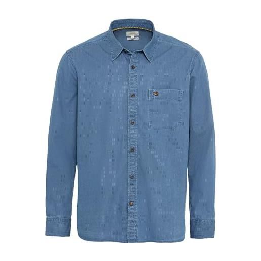 Camicia Uomo Camel Active In Morbida Flanella Di Cotone | Vestibilità Regolare | Colore Blu - 5