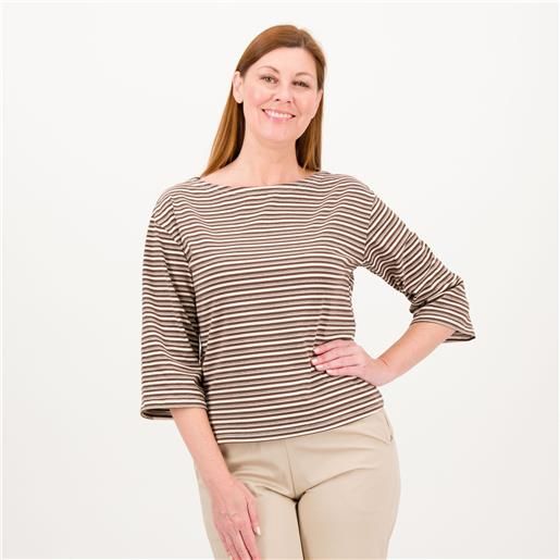 Lucrezia Sciortino maglietta a righe in jersey di cotone con manica 3/4