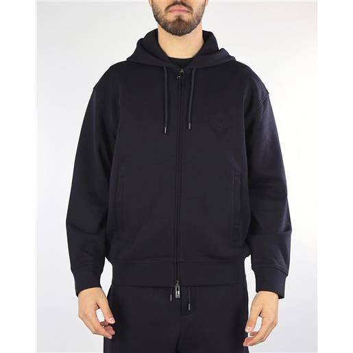 EMPORIO ARMANI felpa nero con zip e cappuccio con logo