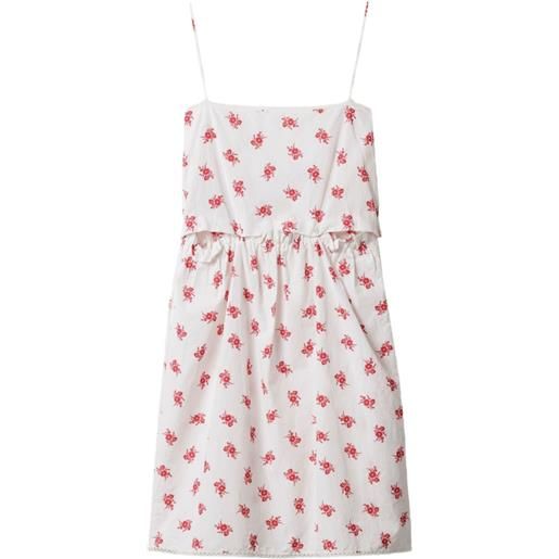 Miu Miu abito midi in popeline di cotone - bianco