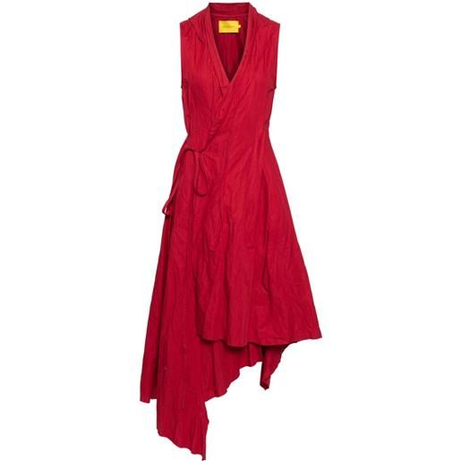 Marques'Almeida abito midi smanicato - rosso