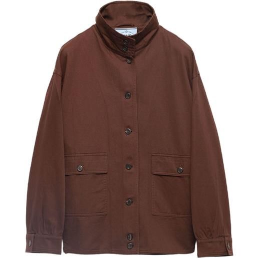 Prada giacca-camicia in gabardine - marrone