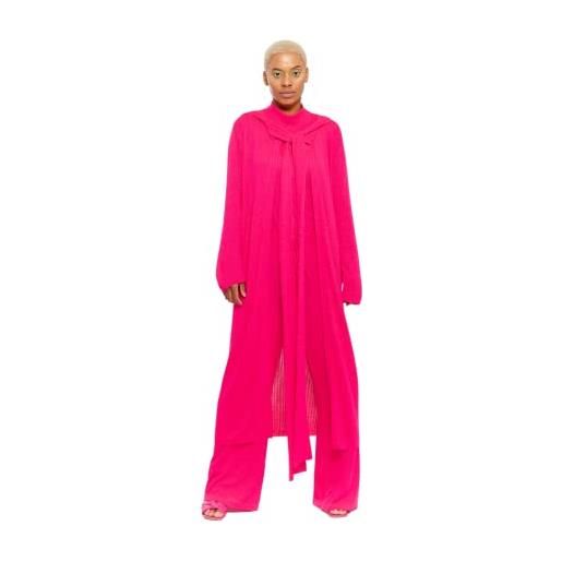 CHAOUICHE cardigan lavorato a maglia da donna, rosa, m