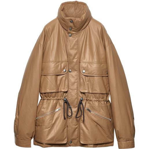 Prada cappotto in pelle - toni neutri