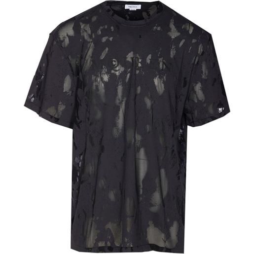 Alexander McQueen t-shirt con logo jacquard - nero