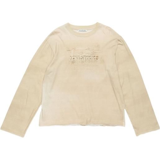 Acne Studios t-shirt a maniche lunghe con logo - toni neutri
