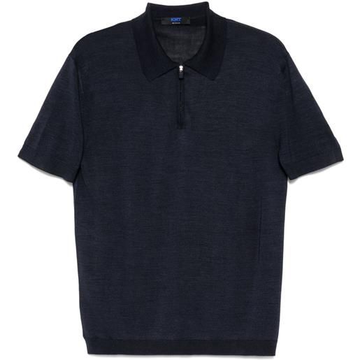 Kiton polo con mezza zip - blu