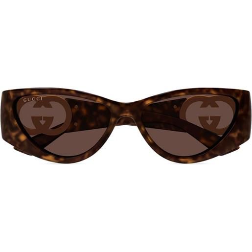 Gucci Eyewear occhiali da sole cat-eye - marrone