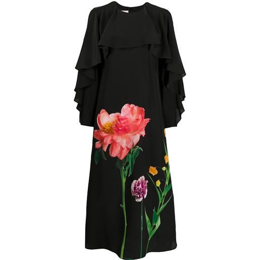 Valentino Garavani abito midi a fiori - nero