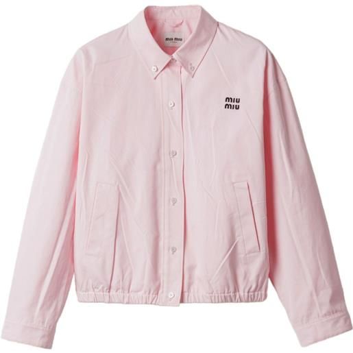 Miu Miu giacca-camicia in popeline - rosa