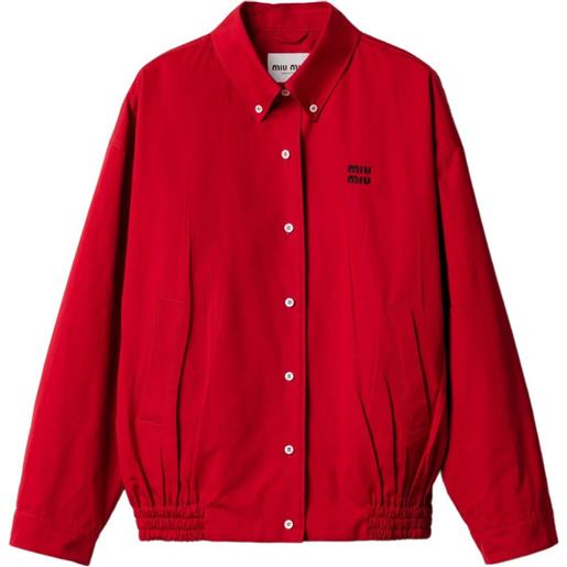 Miu Miu bomber in popeline - rosso