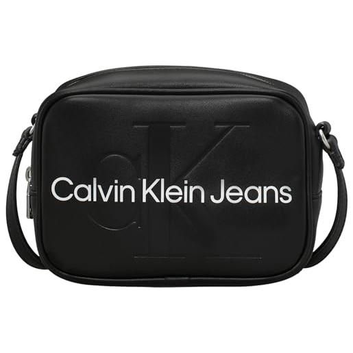 Calvin Klein borsa a tracolla donna camera bag piccola, nero (black), taglia unica