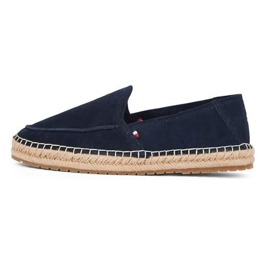 Tommy Hilfiger uomo espadrillas flex loafer con logo, blu (desert sky), 40 eu