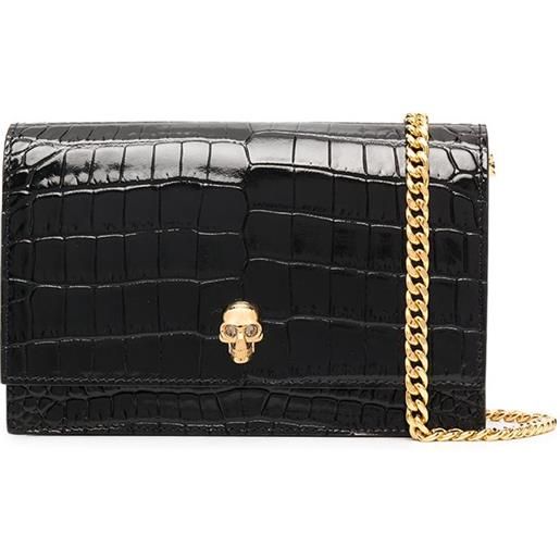 Alexander McQueen borsa a tracolla con applicazione - nero