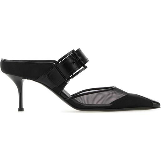 Alexander McQueen mules punk con fibbia 65mm - nero