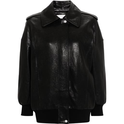 Alexander McQueen bomber in pelle - nero