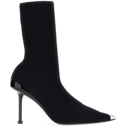 Alexander McQueen stivali slash 90mm - nero