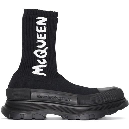 Alexander McQueen stivali a calzino tread - nero