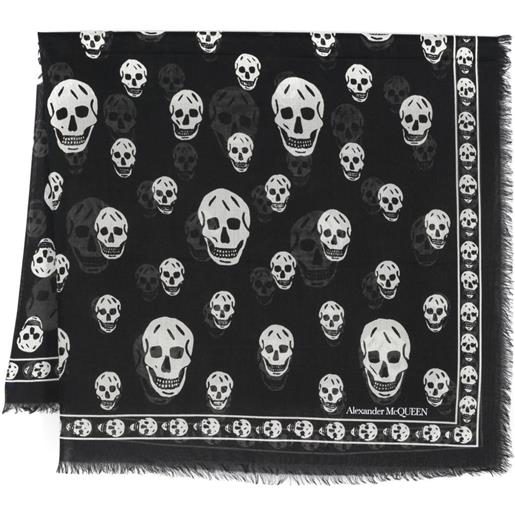 Alexander McQueen sciarpa classic skull - nero