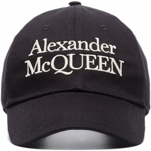 Alexander McQueen cappello da baseball con ricamo - nero