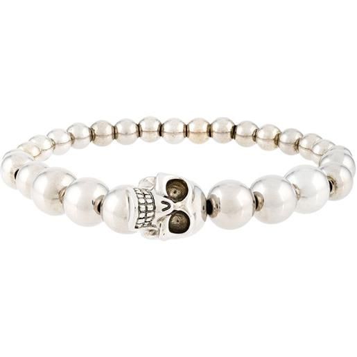 Alexander McQueen bracciale con perline - effetto metallizzato