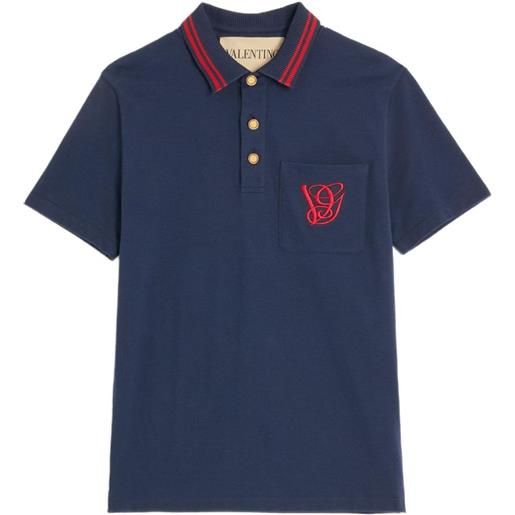 Valentino Garavani polo con ricamo vg - blu