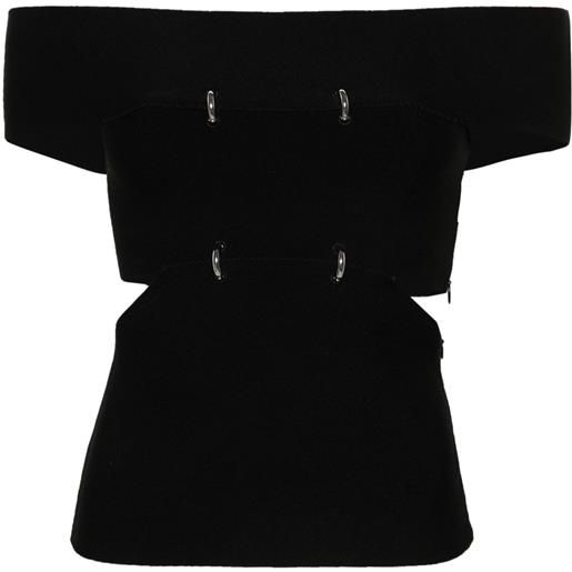 Alexander McQueen top con dettaglio cut-out - nero