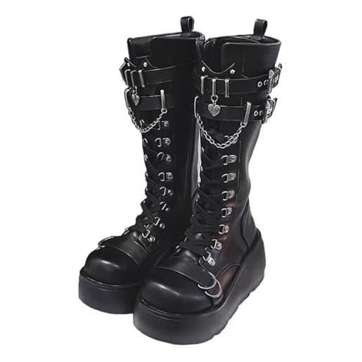 Stivaletti Da Combattimento Dream Pairs Per Donna - Tomaia Idrorepellente Con Lacci E Cerniera