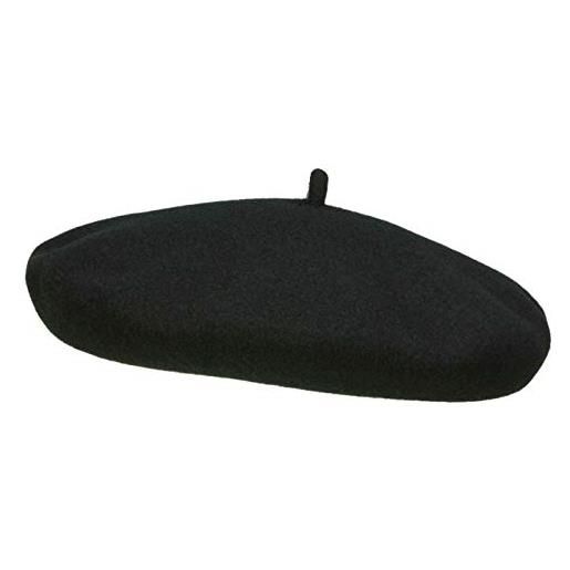 Elosegui berretto da basco 11, piatto piccolo in lana merino impermeabile, fascia in pelle, nero (3), 60