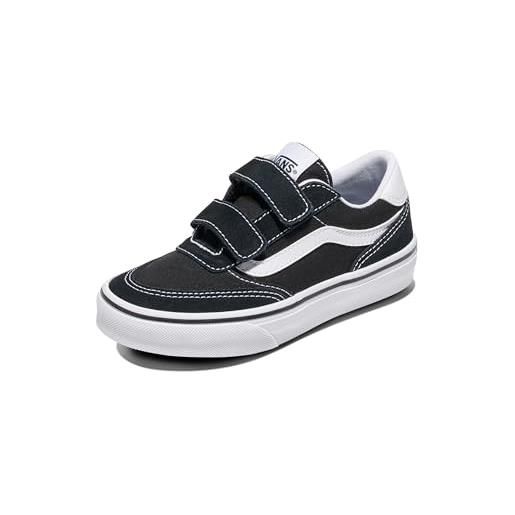 Vans brooklyn, scarpe da ginnastica unisex - bambini e ragazzi, suede canvas black white, 30 eu