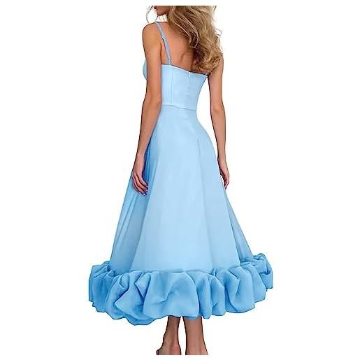 SAYNO Abiti Da Sposa In Chiffon Per Ragazzi Abito Da Festa Formale Con Scollo A V Con Spalline Spaghetti Alte Con Tasche Champagne 62 Piu 121745224 - Foto 4