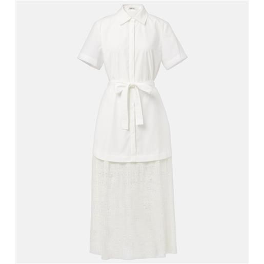 Simkhai abito chemisier jenner in popeline e pizzo