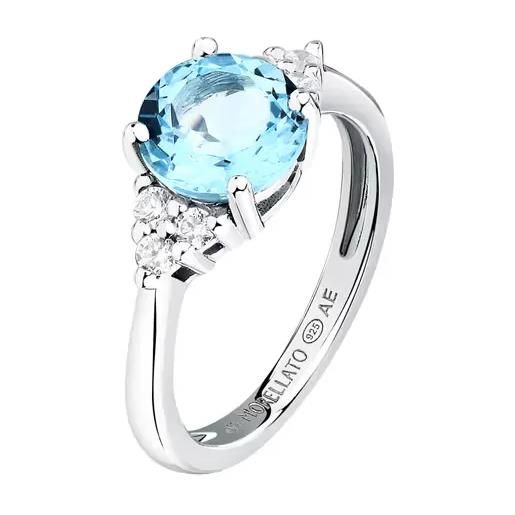 Morellato anello solitario zircone azzurro centrale mis. 16 donna Morellato